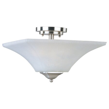 Maxim Two Light Satin Nickel Frosted Glass Bowl Semi-Flush Mount 20091FTSN